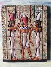 Summit Collection Egyptian Osiris Isis Nephthys Wall Plaque Resin 9” Vintage picture