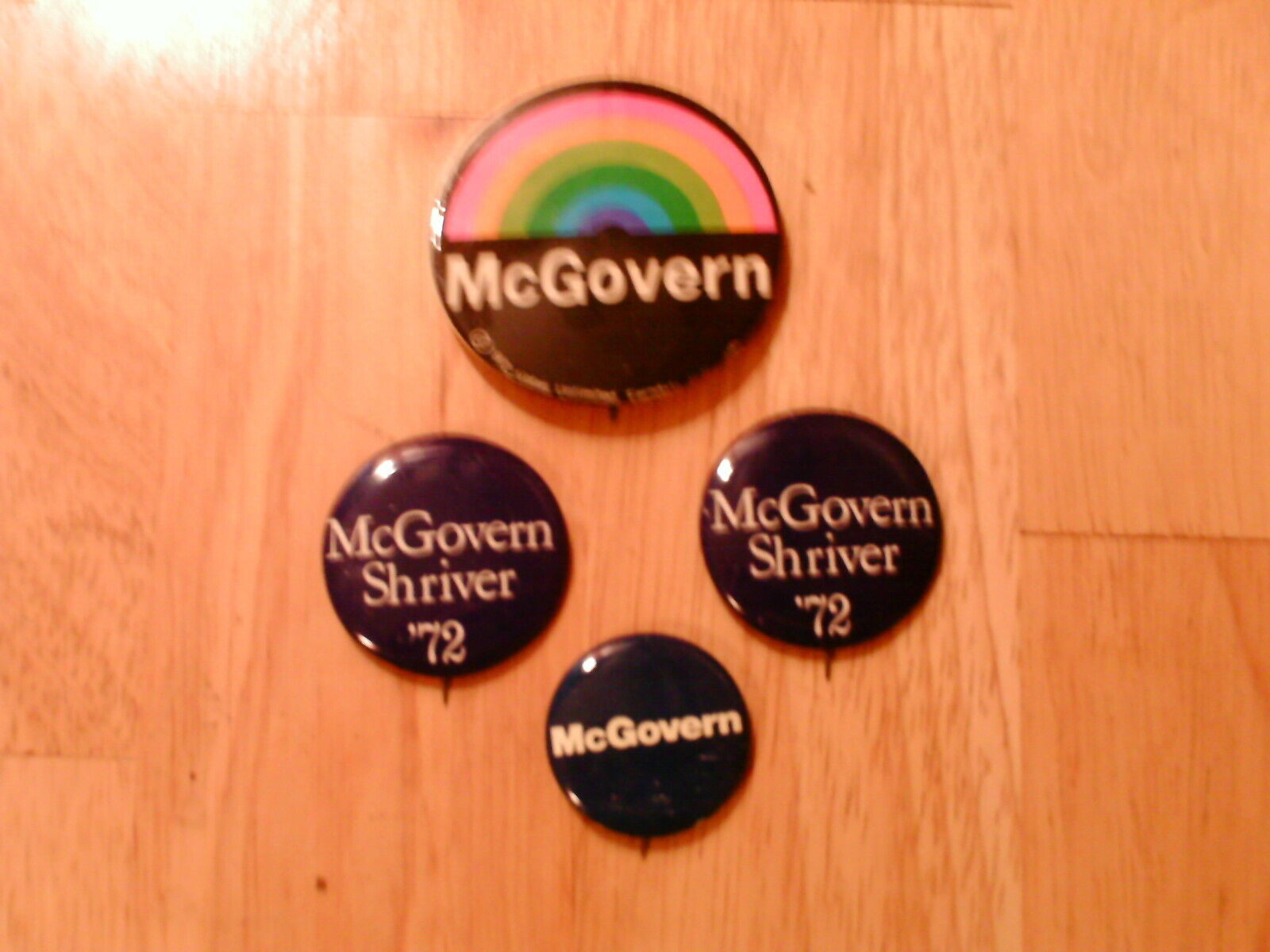 4 McGovern & McGovern-Shriver Presidential Campaign Buttons - 1972