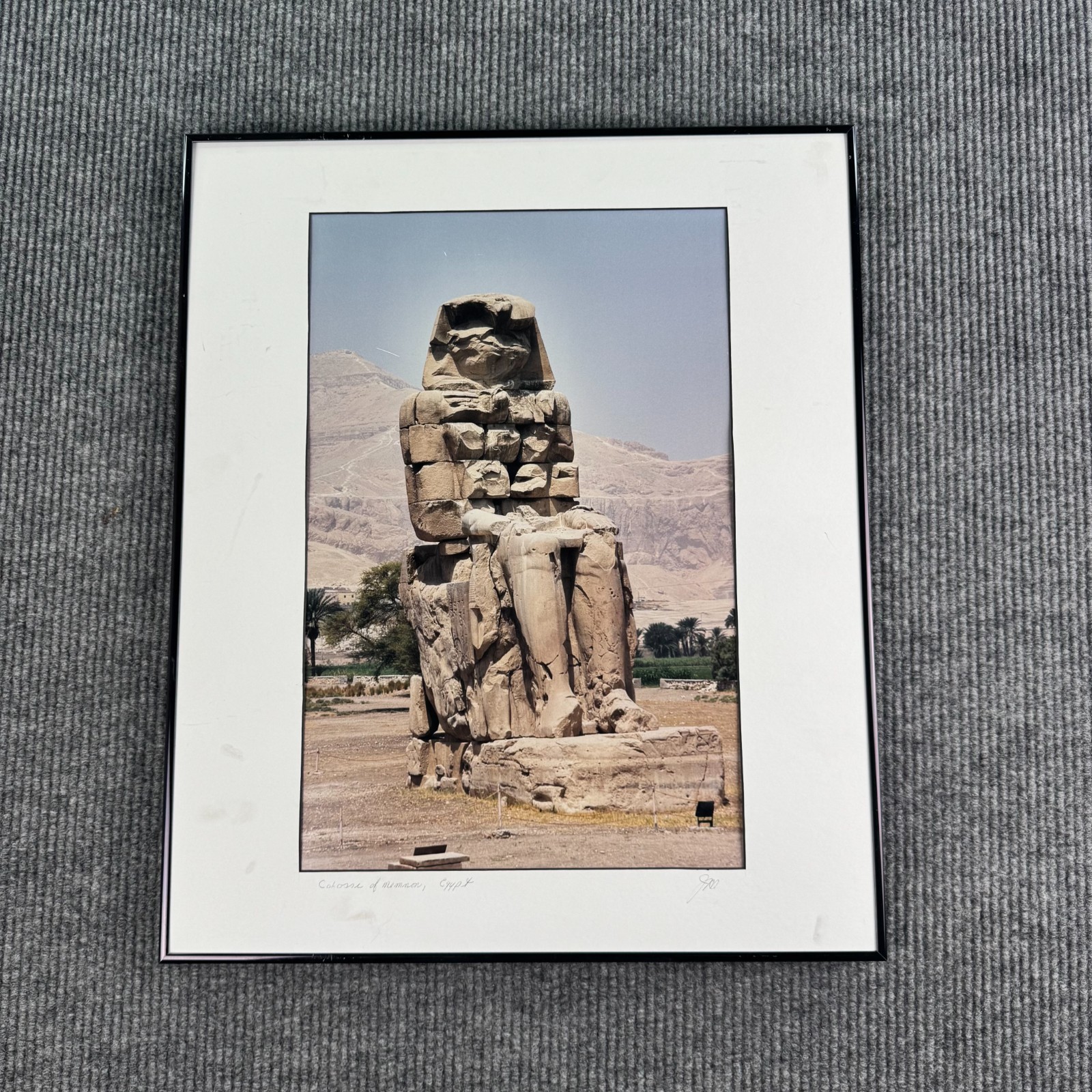 Colossi of Memnon Egypt Original Photography Signed John Hutchinson Framed 24x20 Colossi of Memnon Egypt Original Photography Signed John Hutchinson Framed 24x20