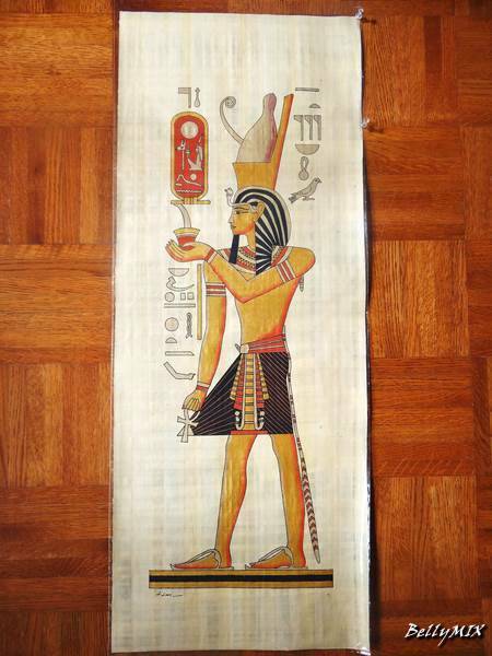 Huge Signed Handmade Papyrus Egyptian_KING RAMSES II_Art Painting 32\