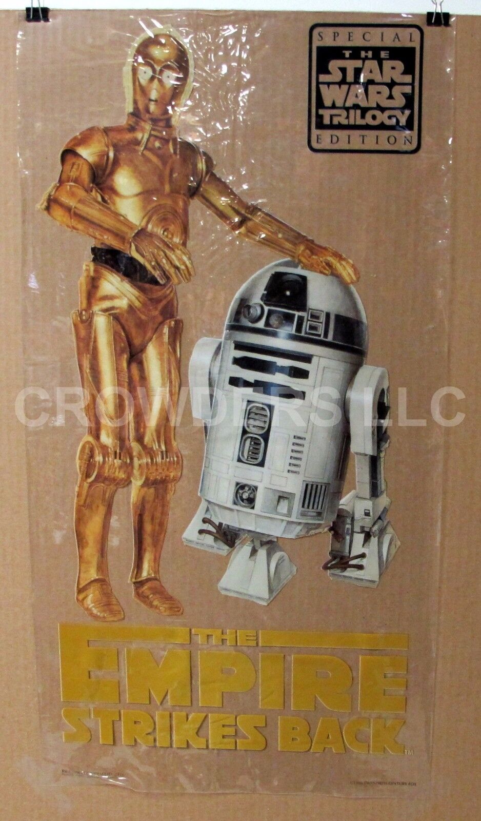 Star Wars Special Edition Empire Strikes Back C3PO R2D2 Back Window Cling 15x28