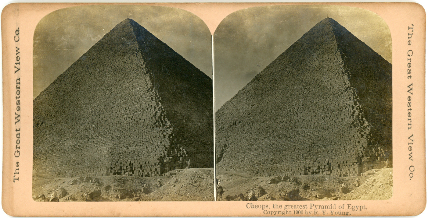 Stereo, Egypt, Egypt, Cairo, Cheops, the greatest pyramid of Egypt, 1900 Wine