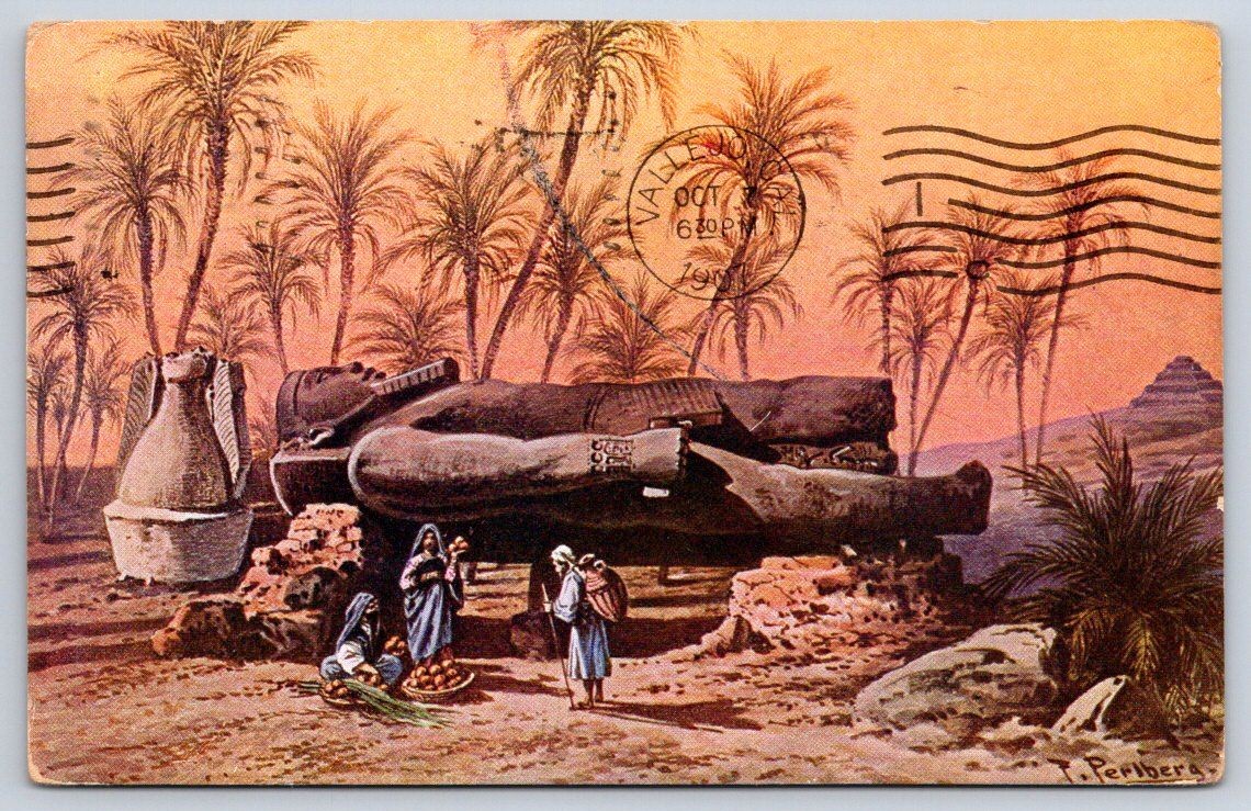 Phoenix Antique Egypt Postcard MIT RAHINA Memphis Statue of Ramses 1907