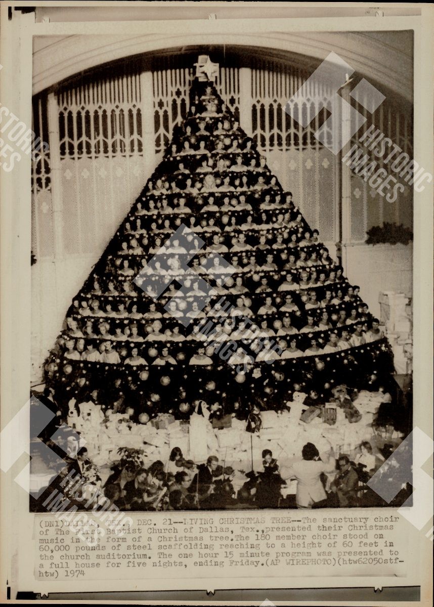 1974 Living Christmas Tree performance by the sanctuary choir of The First 1974 Living Christmas Tree performance by the sanctuary choir of The First