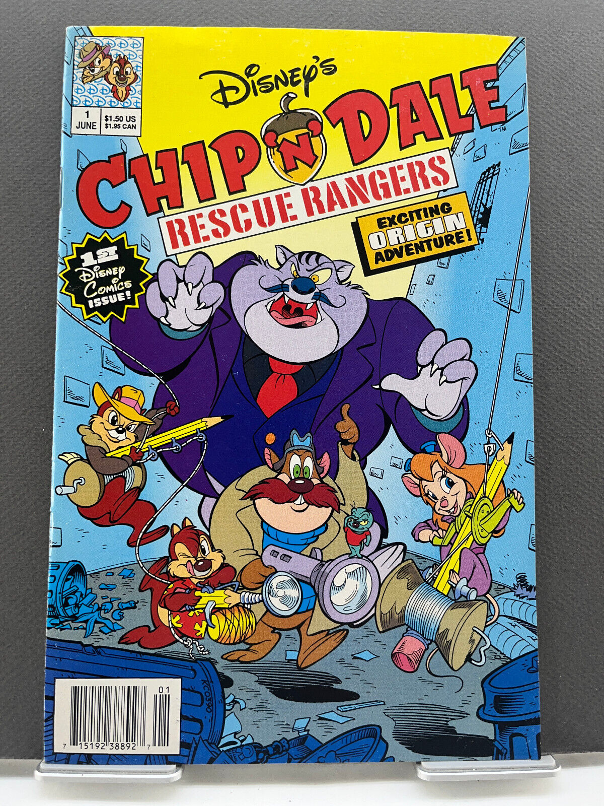 Chip \'n\' Dale Rescue Rangers #1 Disney 1990 8.0 Very fine Newstand