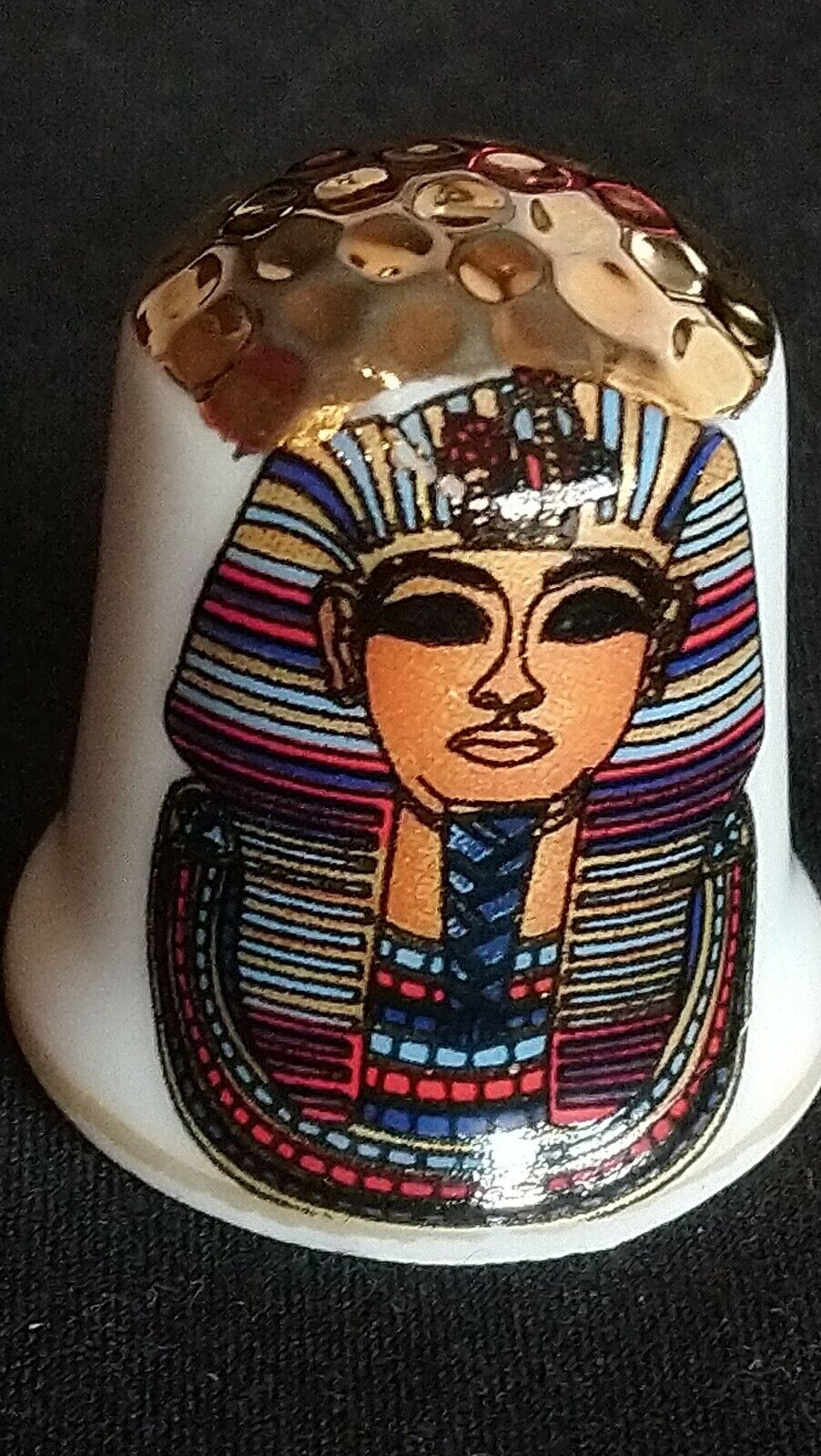 EGYPT GODS AMUN-RA MUT OSIRIS ANUBIS RA HORUS THOTH FINE CHINA SOUVENIR THIMBLE