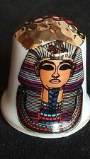 EGYPT GODS AMUN-RA MUT OSIRIS ANUBIS RA HORUS THOTH FINE CHINA SOUVENIR THIMBLE picture