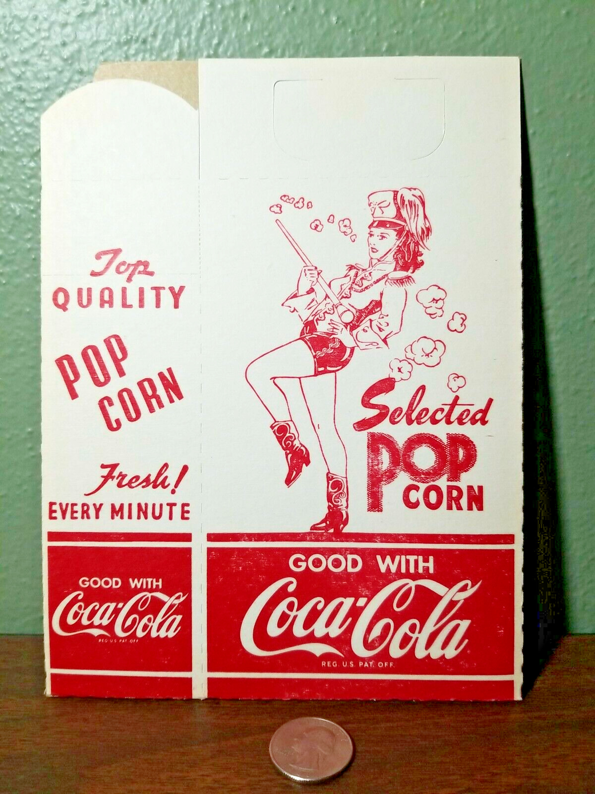 RARE Vintage Top Quality -POPCORN BOX  Good With Coca-Cola Advertising Two Sides