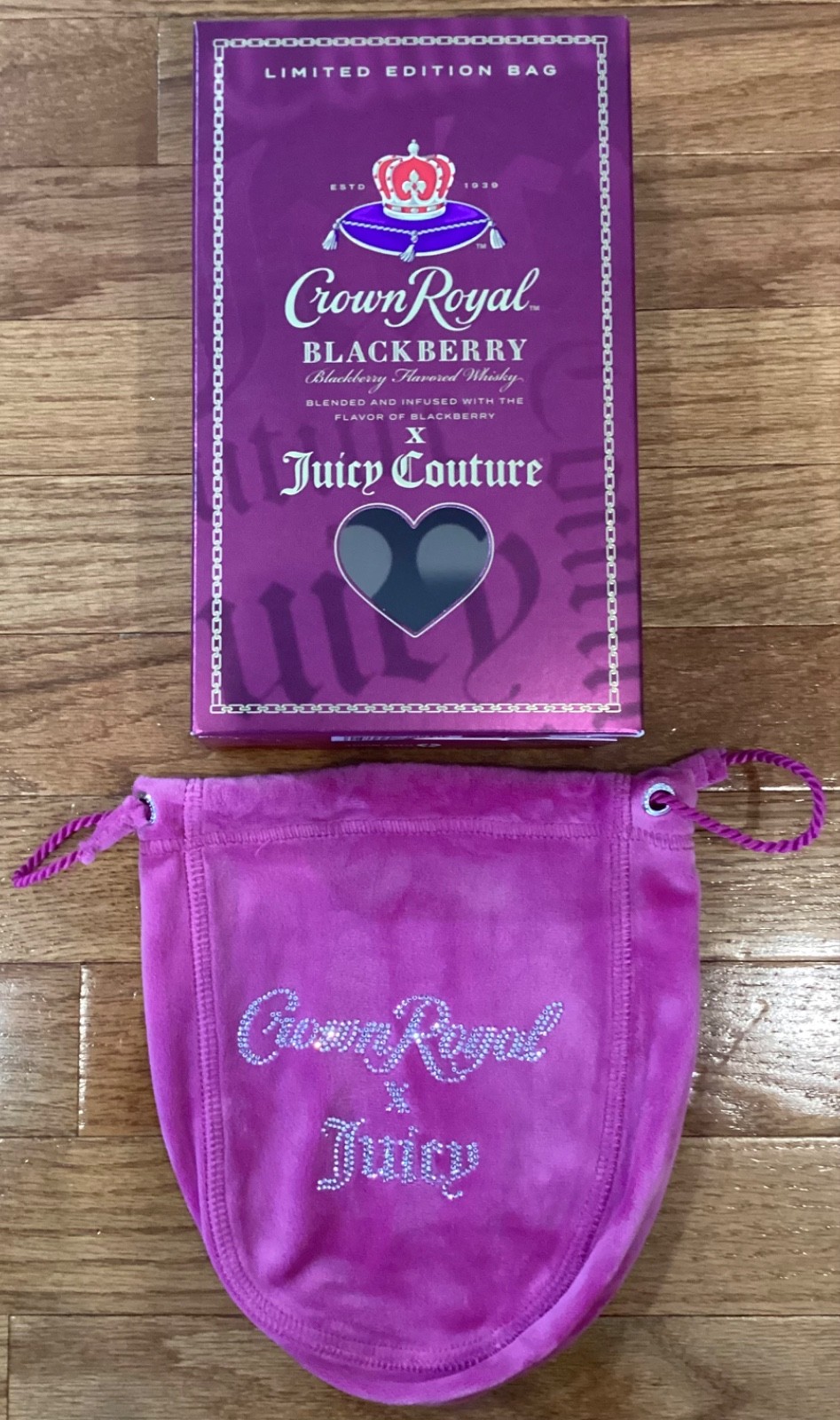Crown Royal X Juicy Couture Collab BlackBerry Collectors Box & Bedazzled Bag