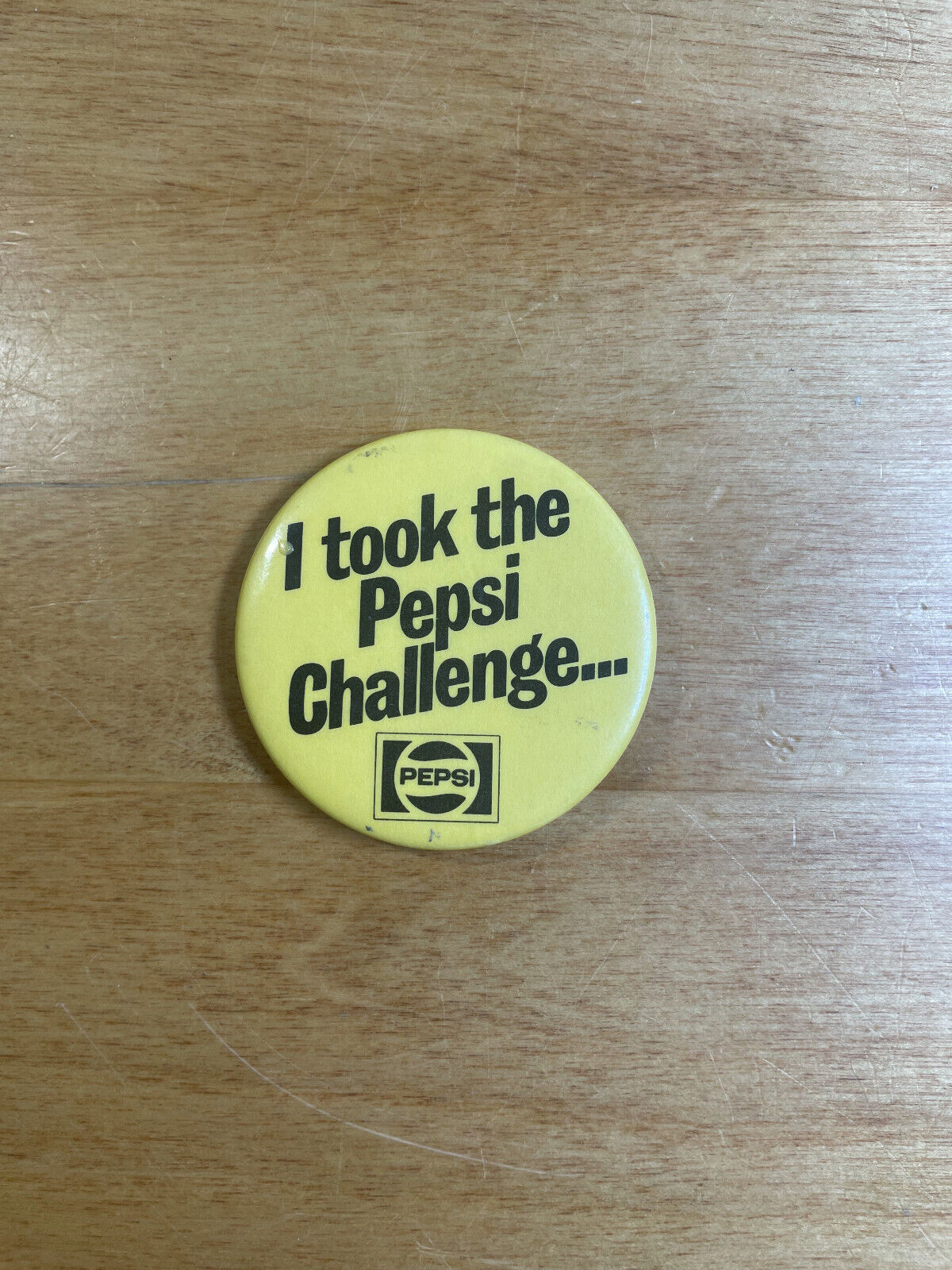 I Took The Pepsi Challenge Yellow Marketing Ad Vintage Metal Pinback Pin Button