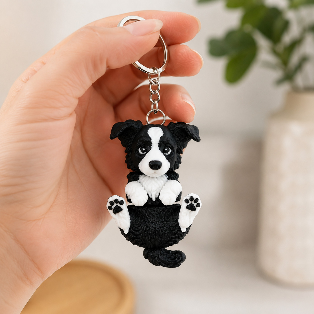 Articulated Border Collie Dog Keychain Cute 3D Printed Gift for Dog Lovers USA Articulated Border Collie Dog Keychain Cute 3D Printed Gift for Dog Lovers USA