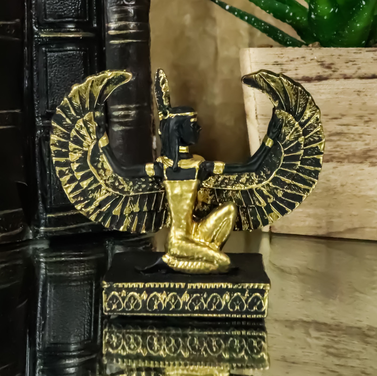 Egyptian Goddess Of Justice Maat With Open Wings Dollhouse Miniature Statue