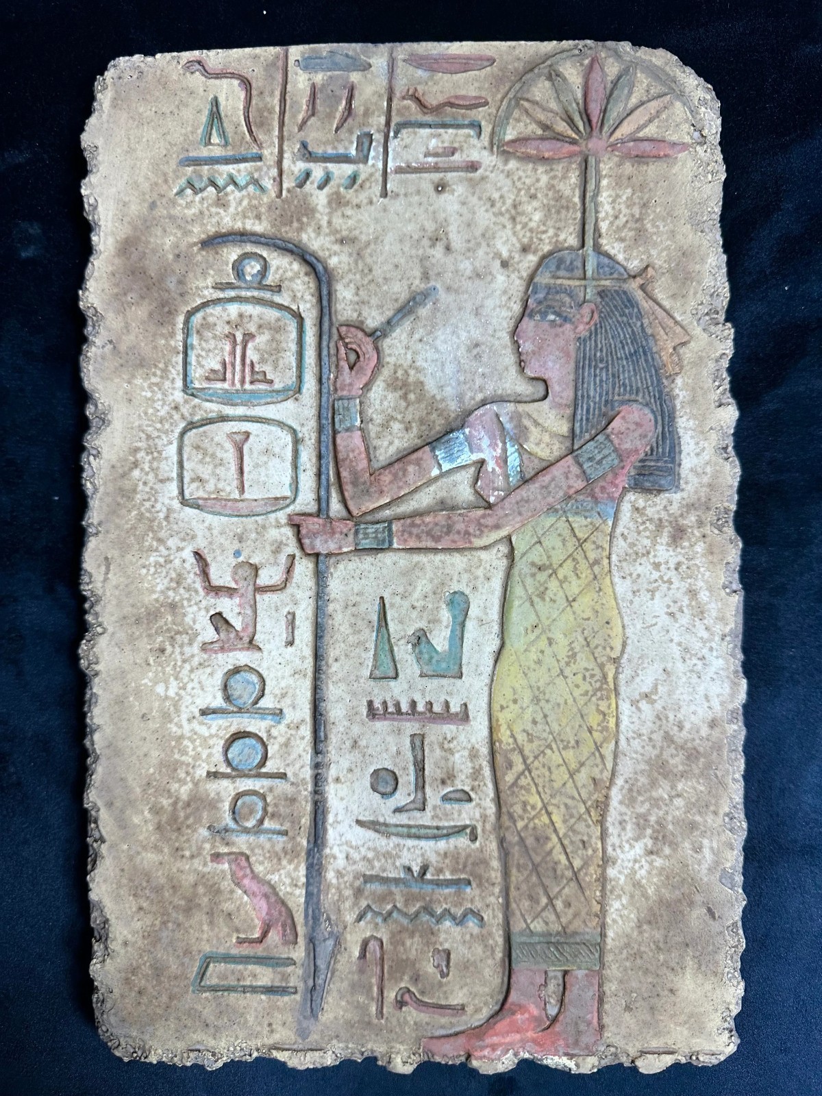 Authentic Ancient Egyptian Antiquities Seshat Rare Bright Relief Egyptian BC Authentic Ancient Egyptian Antiquities Seshat Rare Bright Relief Egyptian BC