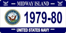 US Navy Midway Island Military Novelty License Plate Custom Auto Moto Bike picture