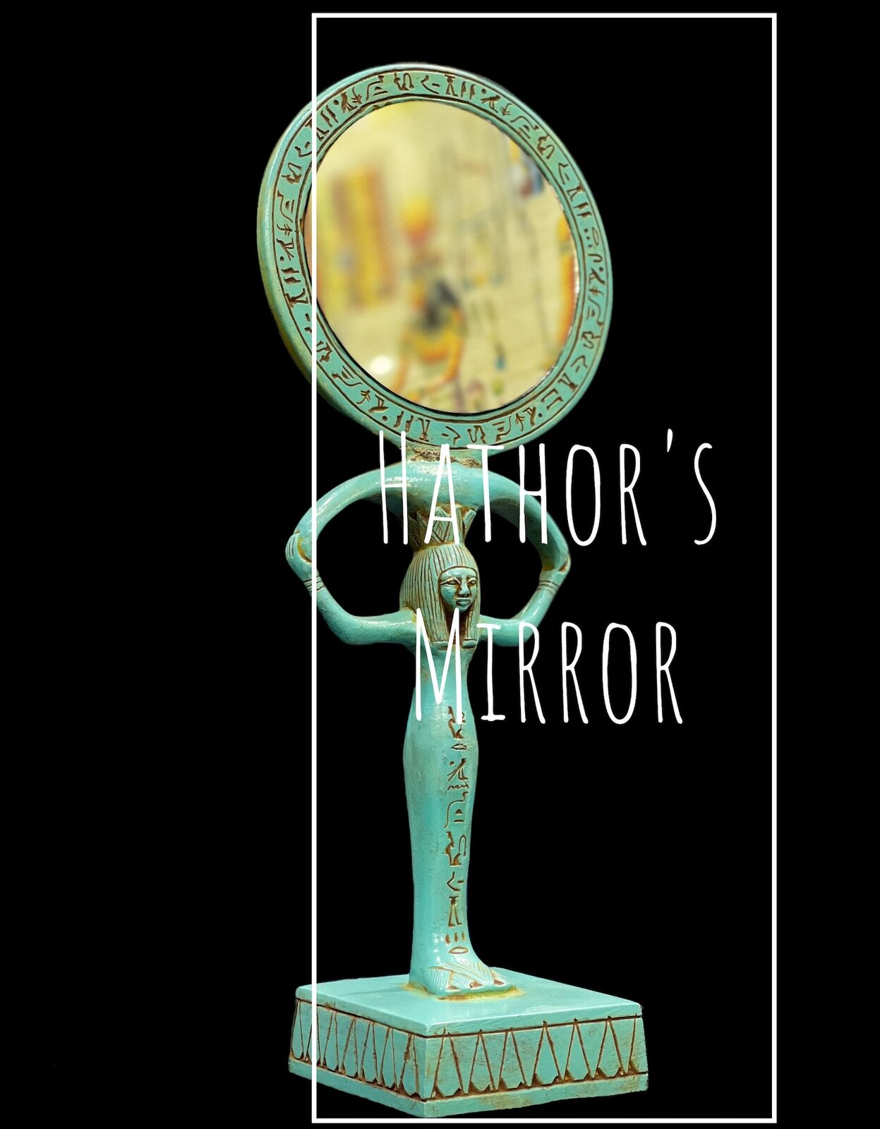 Goddess Hathor\'s mirror, Hathor emblem mirror, Hathor\'s mirror