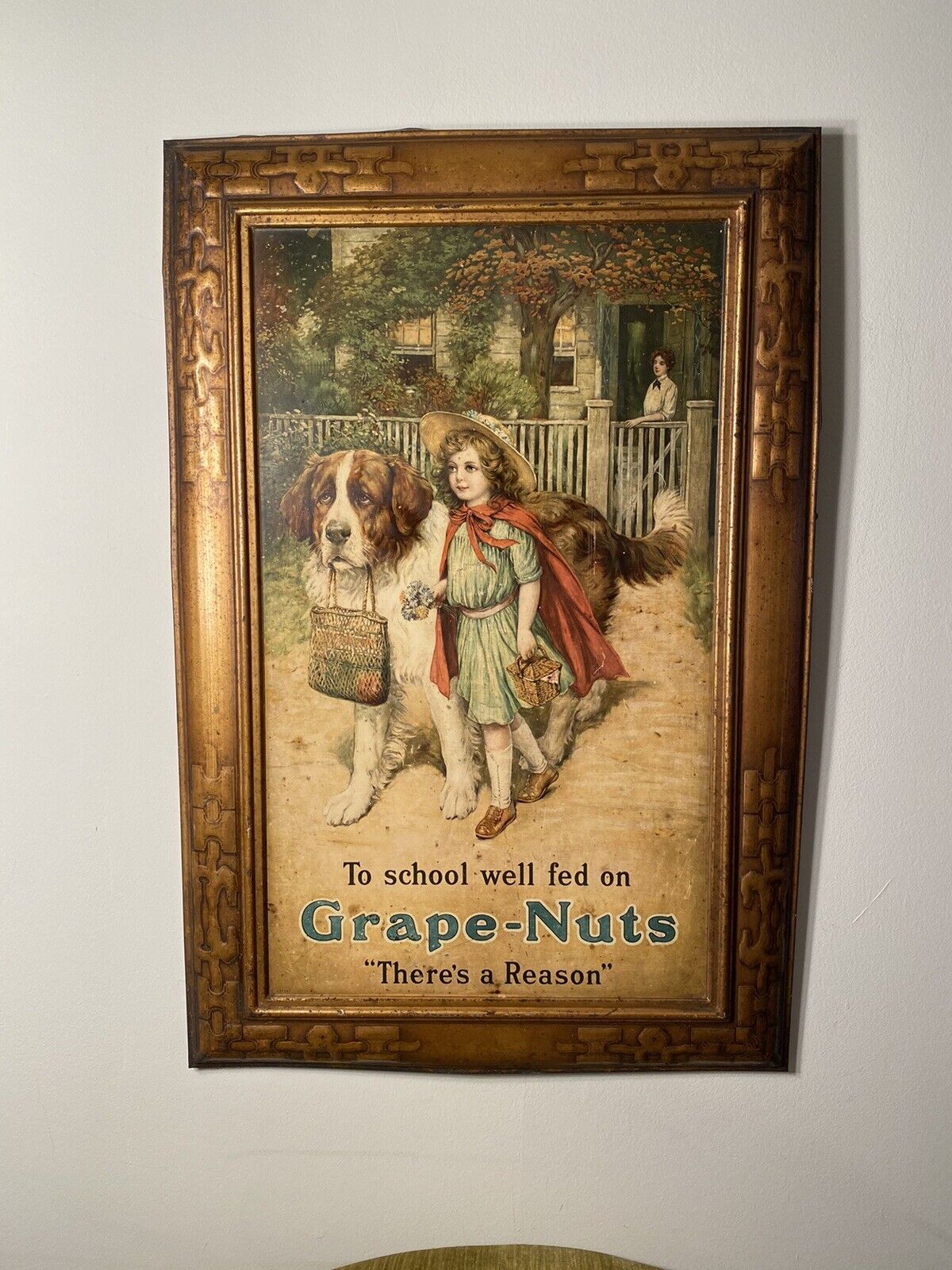 Antique Original Grape Nuts Tin Lithograph From 1912