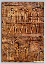 Ancient Egypt Edfu Temple Horus Procession Bas-Relief Postcard U.A.R. Lennert picture