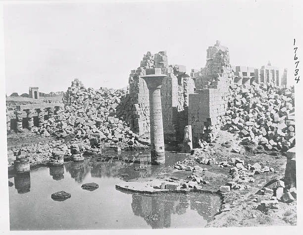 Karnak Egypt. First court of the temple at Karnak. 1922 OLD PHOTO Karnak Egypt. First court of the temple at Karnak. 1922 OLD PHOTO