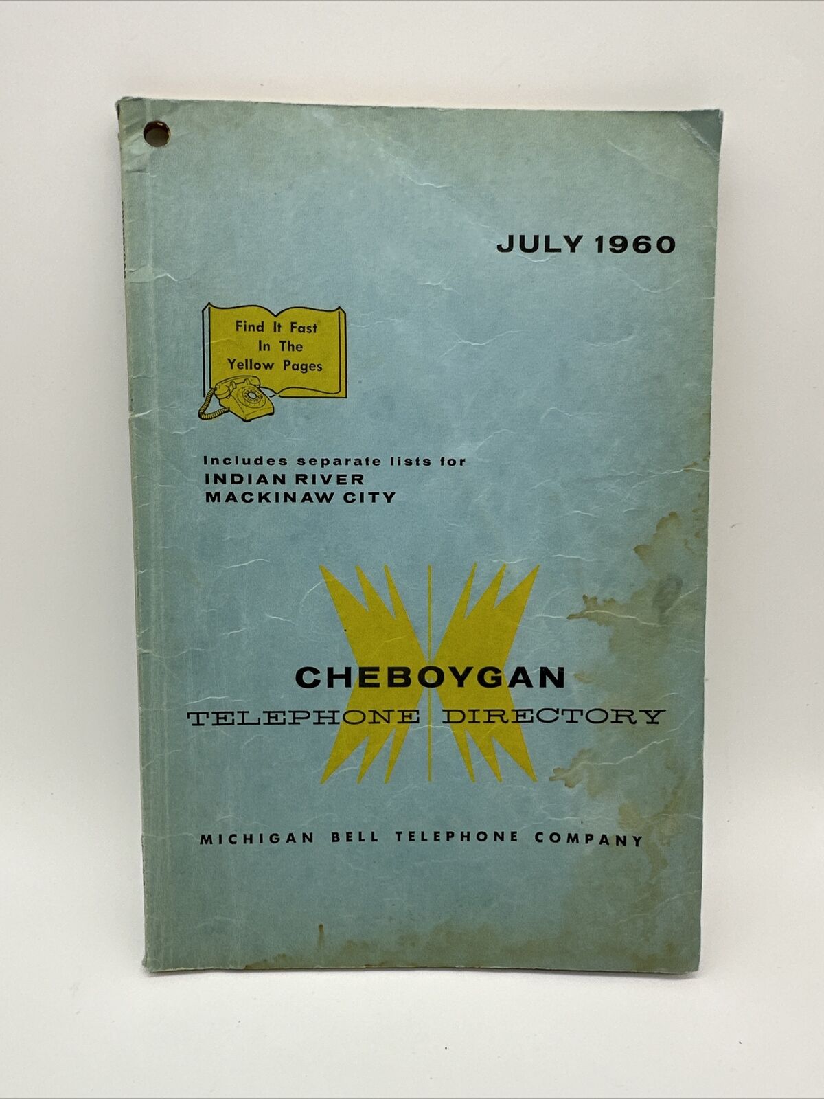 RARE 1960 Michigan Bell Cheboygan MI TELEPHONE DIRECTORY phone book 5 digit #'s