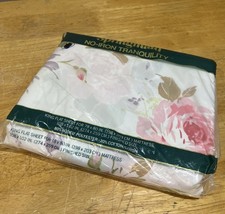 Vtg Springmaid Tranquility King Flat Sheet Rosewater Cottagecore Floral Country picture
