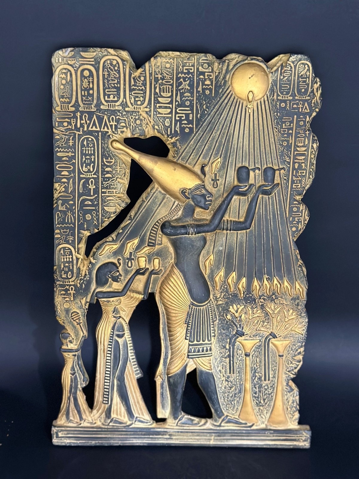 Ancient Egyptian Antiquities Rare painting Of Akhenaten & his family Egyptian BC Ancient Egyptian Antiquities Rare painting Of Akhenaten & his family Egyptian BC