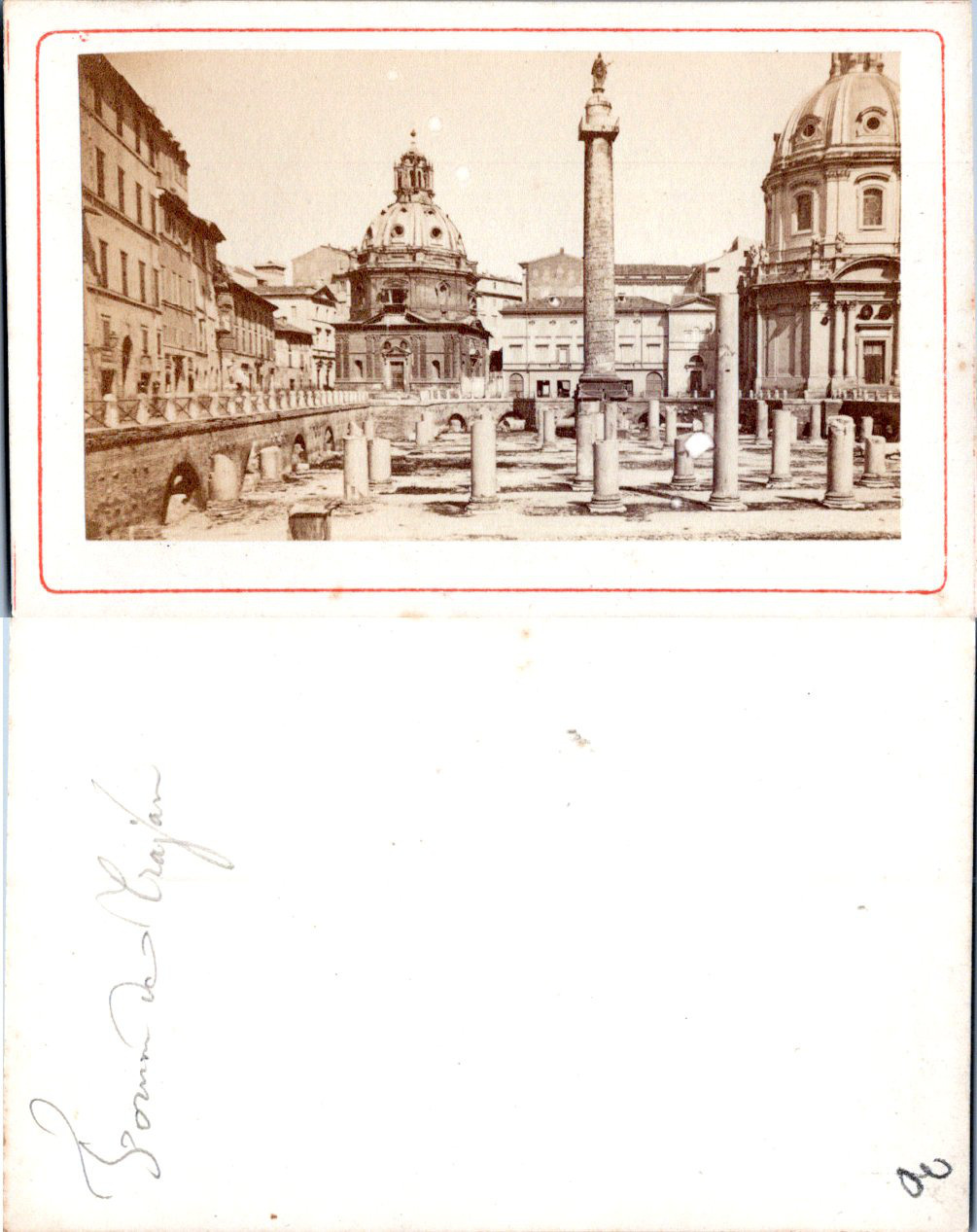 Italy, Italia, Rome, Roma, Trajan\'s Forum, circa 1870 Vintage Albumen CDV - 