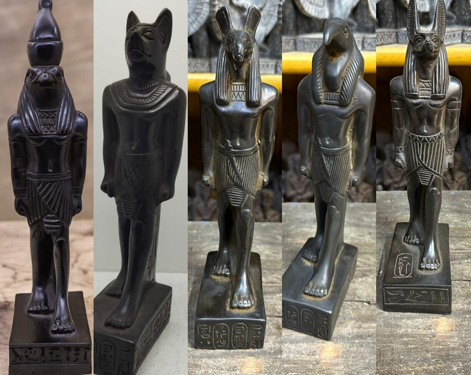 ANCIENT EGYPTIAN ANTIQUITIES 5 Statues God Anubis, Horus, Seth & Thoth ...