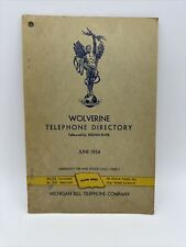 RARE 1954 Michigan Bell Wolverine MI TELEPHONE DIRECTORY phone book 4 digit #'s picture