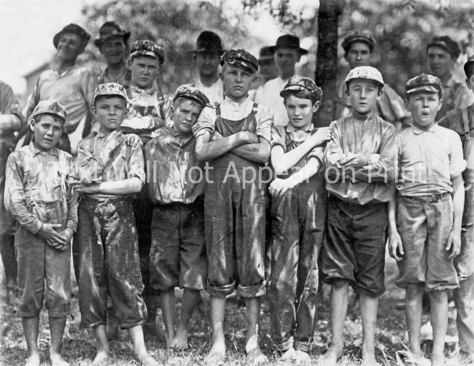 1912 Young Mill Workers, Belton, SC Vintage Photograph 8.5\