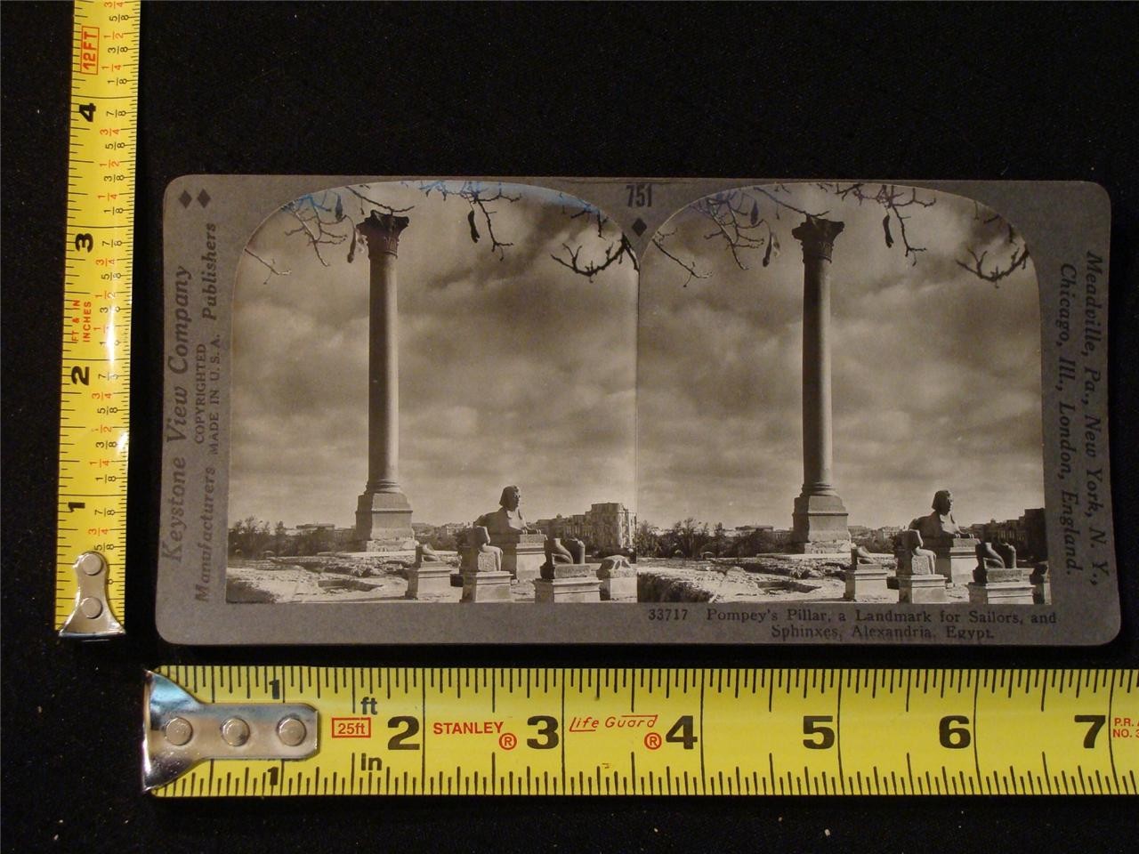 b116, Keystone Stereoview - Pompey's Pillar, Sphinxes, Alexandria, Egypt, 1910's b116, Keystone Stereoview - Pompey's Pillar, Sphinxes, Alexandria, Egypt, 1910's