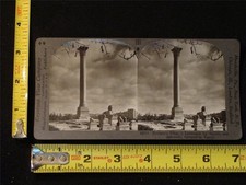 b116, Keystone Stereoview - Pompey's Pillar, Sphinxes, Alexandria, Egypt, 1910's picture