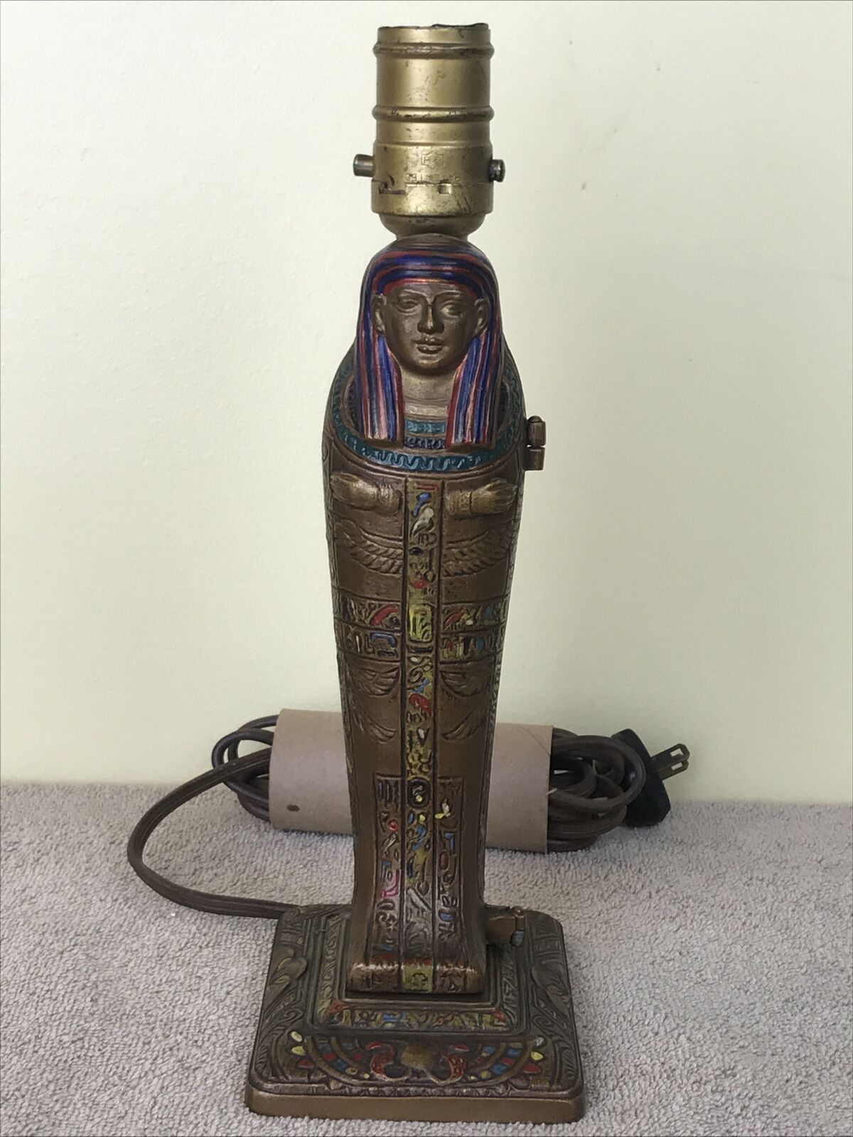 RARE SIGNED LOUIS V. ARONSON EGYPTIAN REVIVAL EROTIC MUMMY LAMP - CIRCA 1923