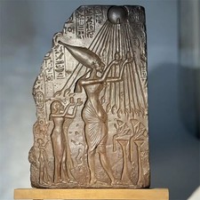 Ancient Egyptian Akhenaten Aten Stone Sculpture Pharaoh Wall Art Museum Replica picture
