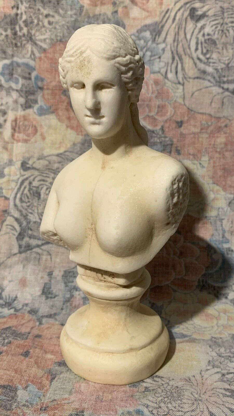 Vintage 70’s Alabaster Carved Venus De Milo Greek Mythology 6.5” Bust Statue