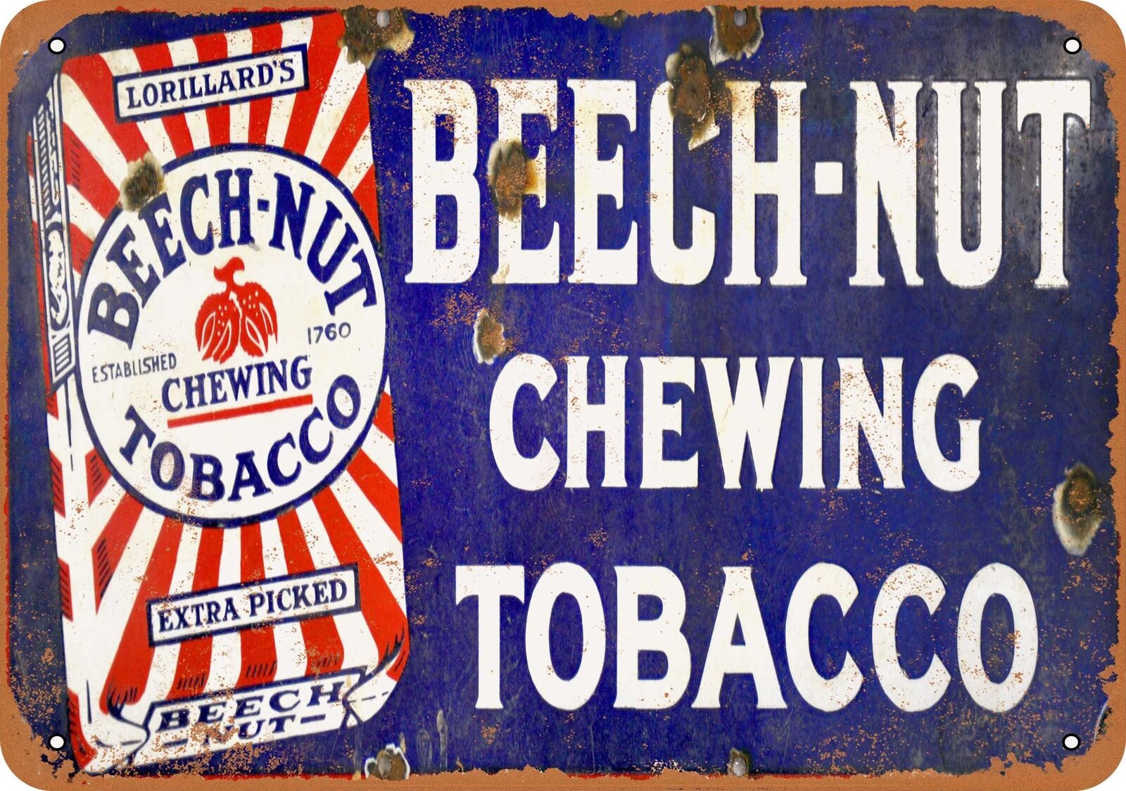 Metal Sign - Beech-Nut Chewing Tobacco - Vintage Look Reproduction