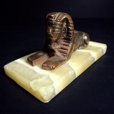 Vintage Small Egyptian Sphinx Figurine Art Sculpture Paperweight picture