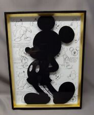 Disney Mickey Mouse Silhouette on Sketch Painting Metal Framed Picture Wall Hang picture
