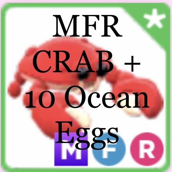 Free Mega Crab And 10 OceanEggs Adopt@me With Pet Aging Chart Guide ...