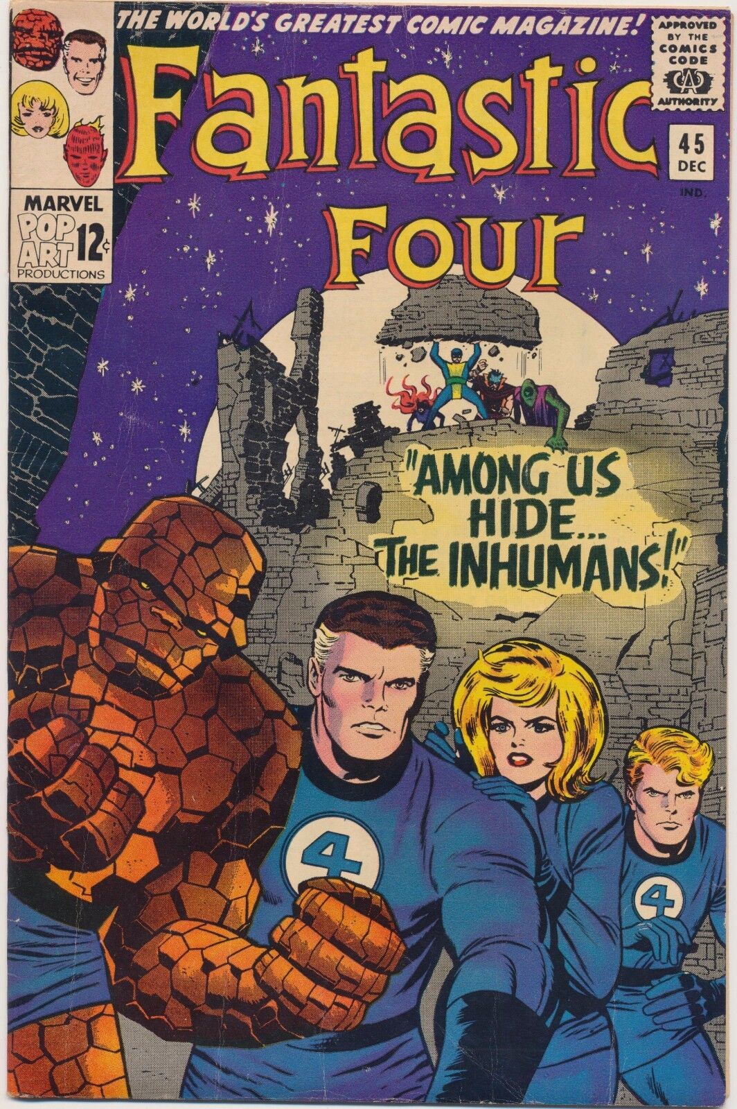 Fantastic Four #45 Marvel Comics 1965, Intro/1st app Inhumans
