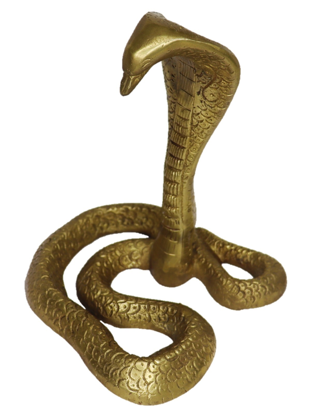 Snake Cobra Figure Handmade Brass Figurine Feng Shui Sculpture Home Decor Statue