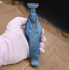Authentic Ancient Egyptian Antiquities Nephthys Blue Stone Statue Egyptian BC picture