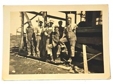 Vintage 1930s Photo Men Industrial Labor Workers Denim Overalls Machinery B&W picture