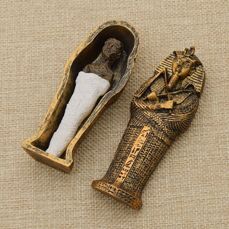 Egyptian Mummies Figure Mummy in a Sarcophagus Tutankhamun Resin Statue