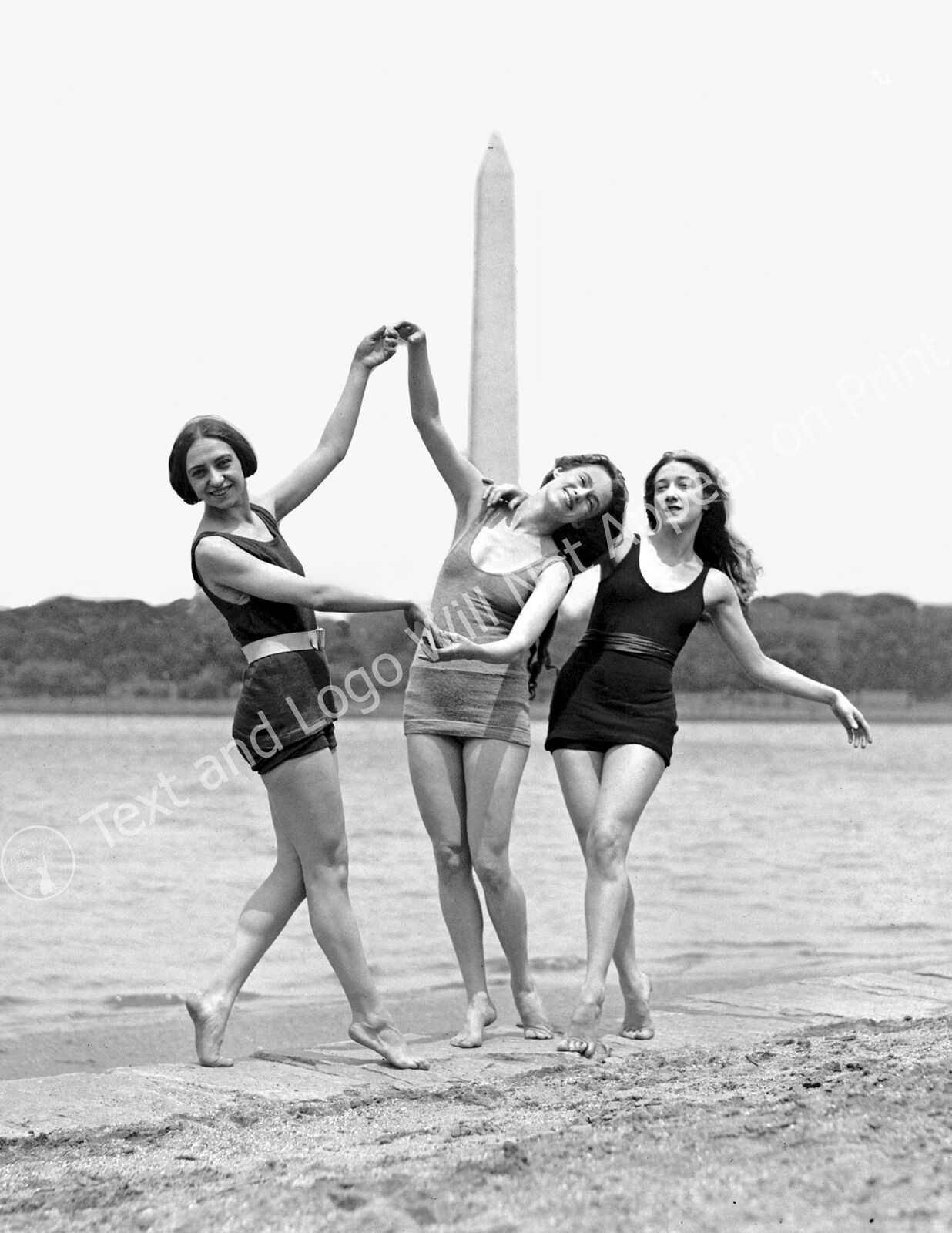 1923 Dancing Bathing Beauties, Washington Vintage Photograph 8.5\