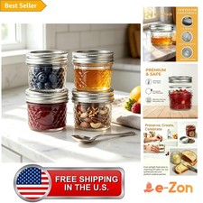 Glass Jars with Lids Small Food Storage Containers 4 oz 4 Pack picture