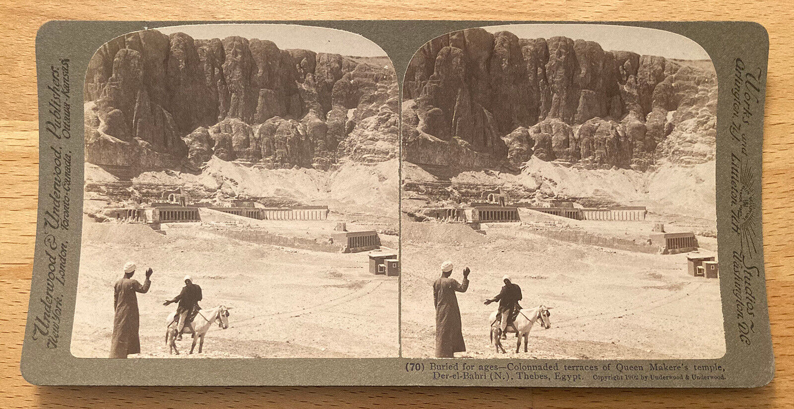 Queen Makere's Temple – Der-el-Bahri – Thebes, Egypt – Stereoview Slide – 1902