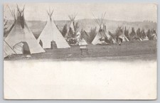 Native American Indian Teepee Camp Mut Too Yah Lat Lat Okanogan WA Postcard picture