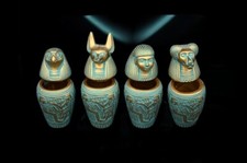 Ancient Egyptian Set Canopic Sons of Horus God Afterlife Antique Mythology BC picture