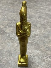 Osiris statue, god of the afterlife, gold leaf painted - 7.5” H picture
