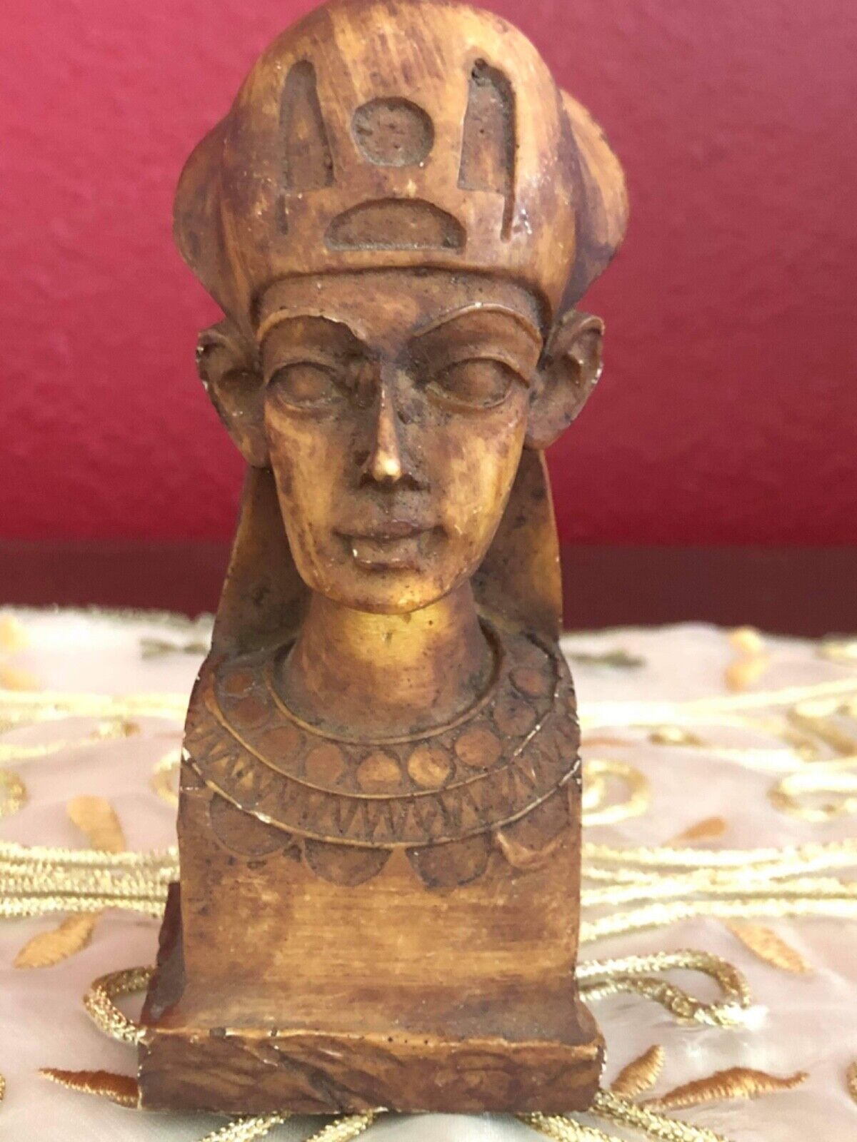 Rare Ancient Egyption King Pharaoh wearing crown of war Handmade in Egypt Statue